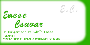 emese csuvar business card